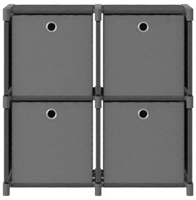 322601 vidaXL Органайзер с 4 отделения с кутии, сив, 69x30x72,5 см, плат