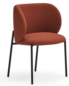 Червени тапицирани трапезни столове в комплект 2 бр. Mogi – Teulat