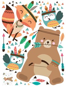 Детски стикери за стена Мечо индиец Happy - Ambiance