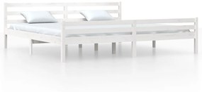 814840 vidaXL Рамка за легло, бяла, дърво масив, 200x200 см