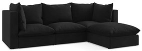 Черен ъглов диван (десен ъгъл) Manao – Makamii