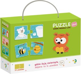 Dodo - Пъзел DUO - Къде живеят животните