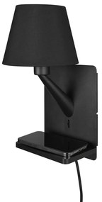 Матово черна стенна лампа Comfort – Trio