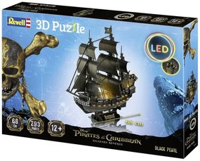 Пъзел, Revell, Карибски пирати, Черната перла с LED осветление, 293 части