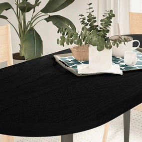 4009084 vidaXL Плот за маса, тъмнокафяв, 140x60x4 см, дъб масив, овална