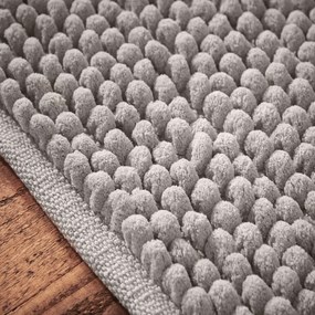 Сив килим за баня 50x120 cm Aspen Bobble – Bianca