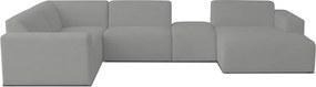 Сив ъглов диван от букле ("U" форма) Roxy – Scandic