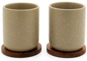 Бежови глинени чаши в комплект от 2 бр. 200 ml Umea – Bredemeijer