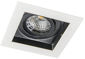 Комплект от 5 вградени прожектори бели с черен - Carree