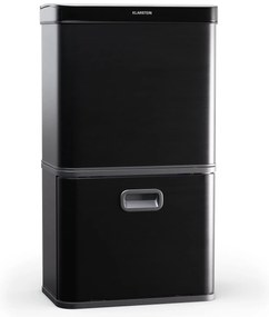 Klarstein Touchless, сензорен кош за отпадъци, 56 л, неръждаема стомана, плавно затваряне, захранване с батерии, LED дисплей, таймер