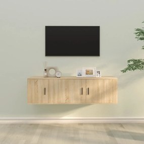 3188425 vidaXL Комплект ТВ шкафове от 2 части, сонома дъб, инженерно дърво