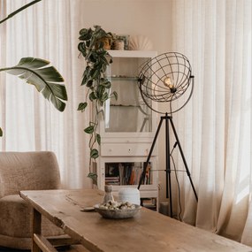 Индустриална триножна подова лампа черна 50 см регулируема - Hanze