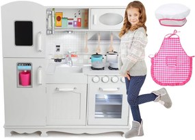 Дървена детска кухня с LED осветление, аксесоари и звукови ефекти