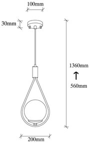 Висящо осветително тяло със стъклен абажур Sessiz – Opviq lights