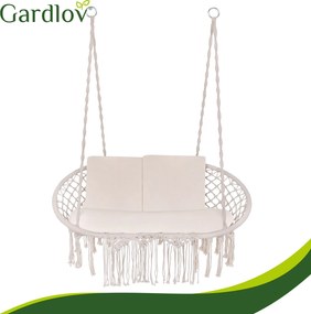 Двойна люлка тип гнездо Gardlov - кремава, за градина