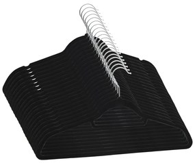 289920 vidaXL 20 бр Комплект закачалки за дрехи антиплъзгащи черно кадифе