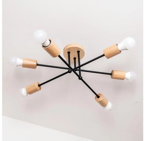 Плафонен полилей CAMBRIDGE 6xE27/15W/230V цвят бор