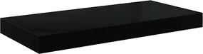 323766 vidaXL Окачен стенен рафт, черен гланц, 50x23x3,8 см, МДФ