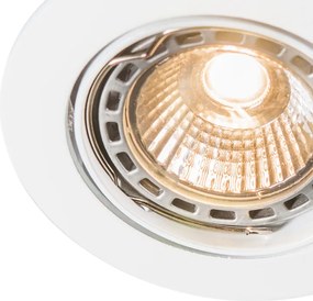 Комплект от 6 модерни вградени прожектора бели, накланящи се GU10 50mm - Edu