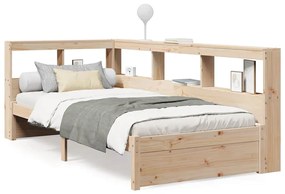 3324366 vidaXL Легло с рафтове за книги, без матрак, 90x190 см, бор масив