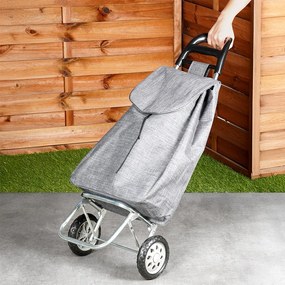 Пазарска количка, голям капацитет 30 кг, лека конструкция, подвижна чанта, размери 28x38x96 см