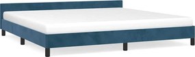 347595 vidaXL Рамка за легло без матрак, тъмносиня, 200x200 см, кадифе