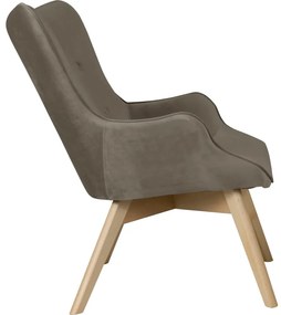 Светлокафяво кадифено кресло Niko – Ropez