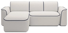 Син/кремав ъглов диван от прежда с примки от букле (ляв ъгъл) Ume – ELTAP