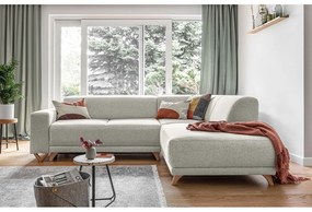 Бежов разтегателен/с място за съхранение ъглов диван (десен ъгъл/L форма) Classy Sophie – Miuform