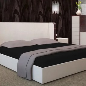Черен чаршаф за легло с ластик - памучен сатен Šírka: 180 cm | Dĺžka: 200 cm