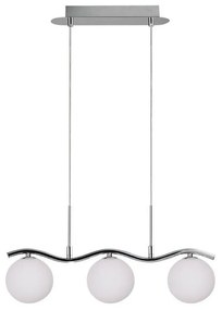 Висяща лампа в сребристо със стъклен абажур 12x53 cm Ramon - Candellux Lighting