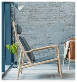 Фотьойл от дъбово дърво със зелена текстилна седалка Dedo - Gazzda