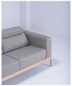 Сив диван с масивна дъбова конструкция , 180 см Fawn - Gazzda