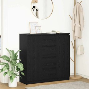 3328454 vidaXL Бюфет с чекмеджета, черен дъб, 100,5x35x98,5см, инженерно дърво