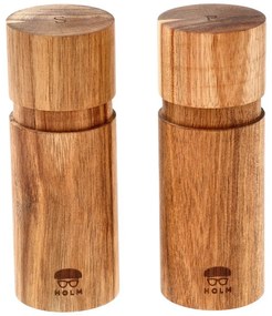 Дървен комплект от мелнички за сол и пипер 2 бр. в естествен цвят – Holm