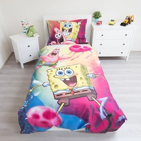 Памучно детско спално бельо за единично легло 140x200 cm Sponge Bob - Jerry Fabrics