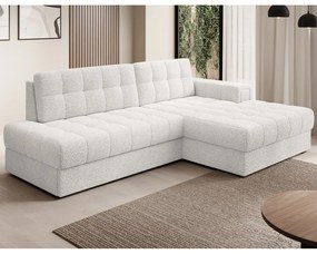 Кремав сгъваем ъглов диван от прежда с примки от букле (десен ъгъл) Blezalt – ELTAP