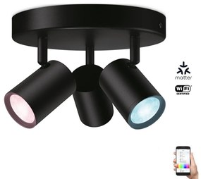 WiZ - LED RGBW Димируем спот IMAGEO 3xGU10/4,9W/230V черен Wi-Fi