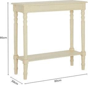 Конзолна маса от масивен бор в цвят слонова кост 30x80 cm Heritage – Premier Housewares