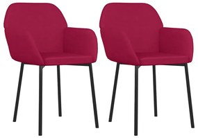 344706 vidaXL Трапезни столове, 2 бр, виненочервени, кадифе