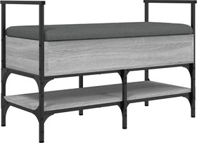 835232 vidaXL Пейка за обувки, сив сонома, 85,5x42x57,5 см, инженерно дърво