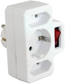 COMMEL Адаптер за контакт бял с ключ 2 х ЕВРО и 1 х шуко  /до изчерпване/ - C240-306