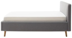 Светлосиво единично легло 120x200 cm тапицирано без ламелно дъно Mattis – Meise Möbel