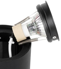 Модерен таванен прожектор черен въртящ се и наклоняващ се - Rondoo up