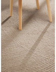 Бежов ръчно изработен вълнен килим 80x150 cm Eleni Light Beige – Hanse Home