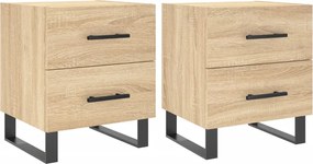 827363 vidaXL Нощни шкафчета 2 бр дъб сонома 40x35x47,5 см инженерно дърво