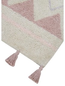 Розов и кремав ръчно изработен памучен детски килим подходящ за пране 140x200 cm Azteca Vintage Nude – Lorena Canals