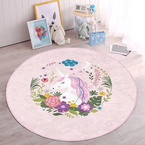 Розов детски килим ø 120 cm Comfort - Mila Home