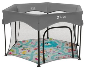 Lionelo - Игрална кошара ROEL PLUS, сива/многоцветна