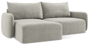 Светлосив разтегателен ъглов диван с място за съхранение (ляв ъгъл) Kalena – Makamii